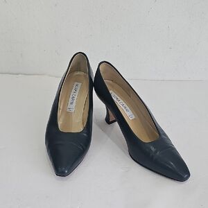 Norma Carini Blue Leather Pumps Size 9 Made In Italy